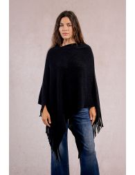 Poncho croisé à franges