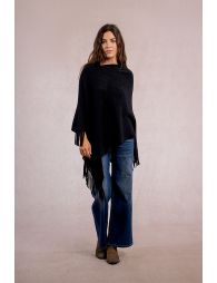 Poncho croisé à franges
