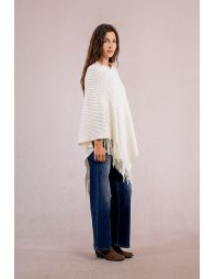 Poncho croisé à franges