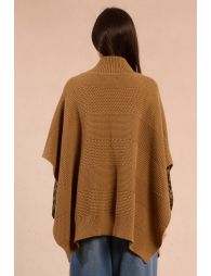 Poncho with high collar