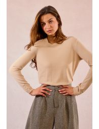 Fine knitted sweater, buttoned