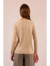 Fine knitted sweater, buttoned
