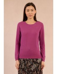 Fine knitted sweater, buttoned