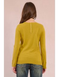 Fine knitted sweater, buttoned