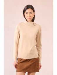 Button-down turtleneck sweater