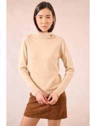 Button-down turtleneck sweater
