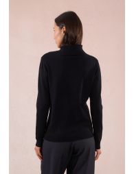 Button-down turtleneck sweater