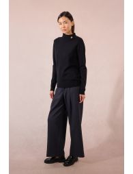 Button-down turtleneck sweater