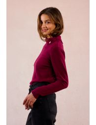 Button-down turtleneck sweater
