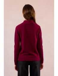 Button-down turtleneck sweater