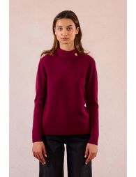 Button-down turtleneck sweater