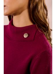 Button-down turtleneck sweater
