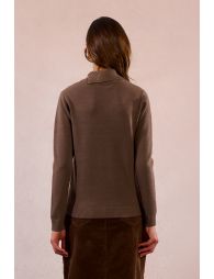 Button-down turtleneck sweater