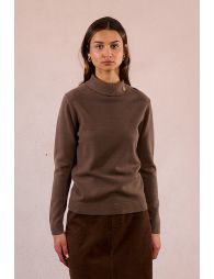Button-down turtleneck sweater