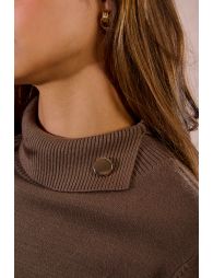 Button-down turtleneck sweater