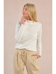 Button-down turtleneck sweater