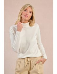 Button-down turtleneck sweater