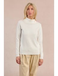 Button-down turtleneck sweater