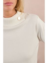 Button-down turtleneck sweater