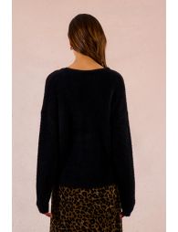 Lace-up V-neck sweater