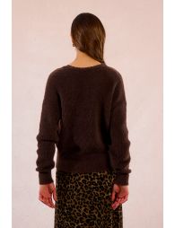 Lace-up V-neck sweater
