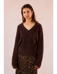 Lace-up V-neck sweater
