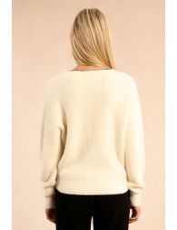 Lace-up V-neck sweater