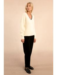 Lace-up V-neck sweater