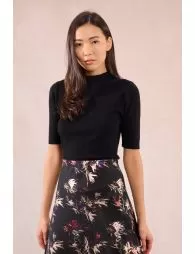 Pull côtelé à manches courtes