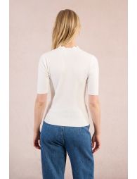 Ribbed short-sleeved sweater