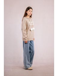 Sweatshirt à pompons