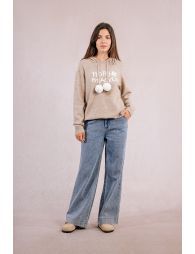 Sweatshirt à pompons
