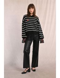 Wide-leg and coated pants