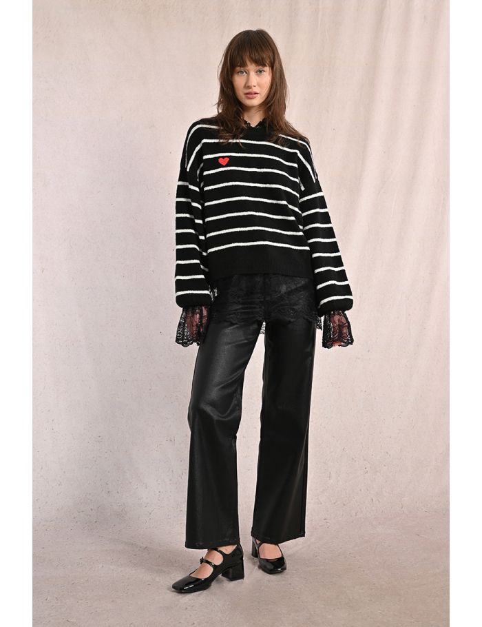 Wide-leg and coated pants