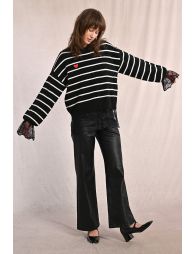Wide-leg and coated pants