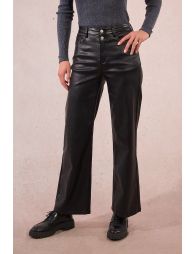 Wide-leg and coated pants