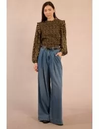 Denim large à plis