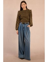Denim large à plis