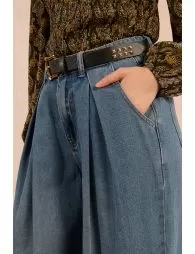 Denim large à plis