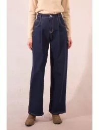 Denim large à revers