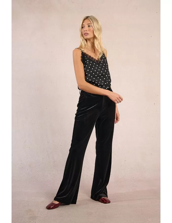 Pantalon flare en velours