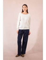 Knitted sweater, V-back