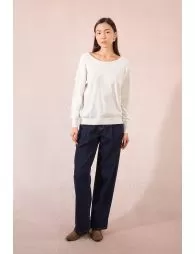 Pull en maille, dos en V