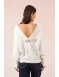 Pull en maille, dos en V