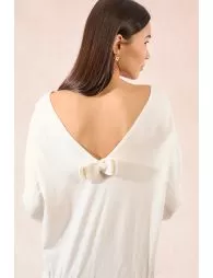 Pull en maille, dos en V