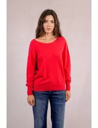 Pull en maille, dos en V
