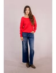 Pull en maille, dos en V