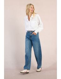 Pantalón de mujer vaquero, corte amplio ¨Balloon¨