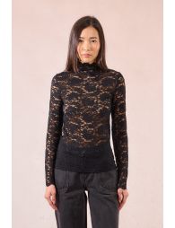Semi-sheer lace top
