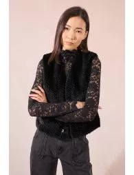 Jerseyde manga larga en tejido de encaje